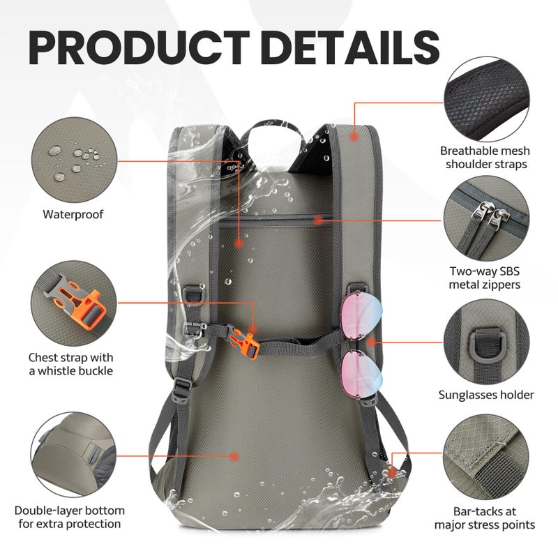 Venture Pal 40L Lightweight Packable Travel Hiking Backpack Daypack - Image 4